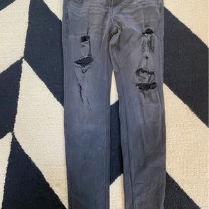Men’s Black Hollister Ripped Jeans; 33/32
